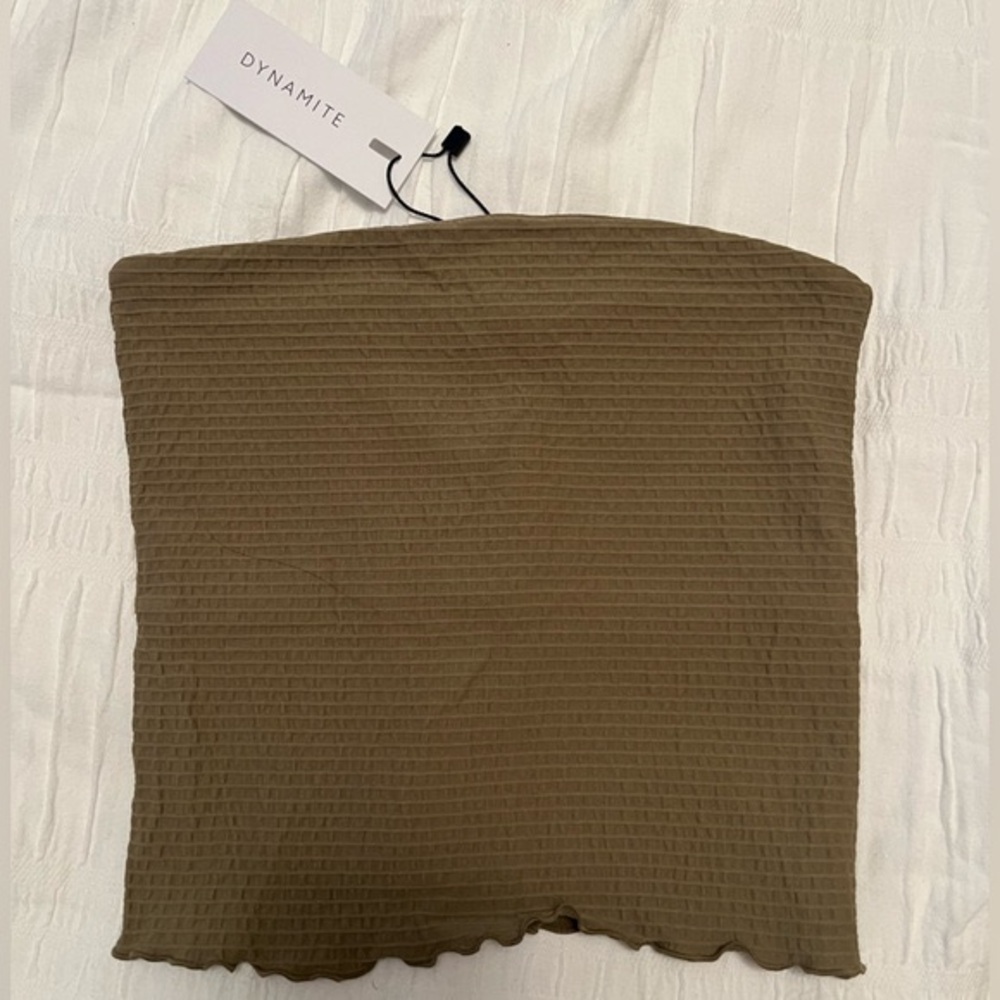 Olive green tube top - NEW